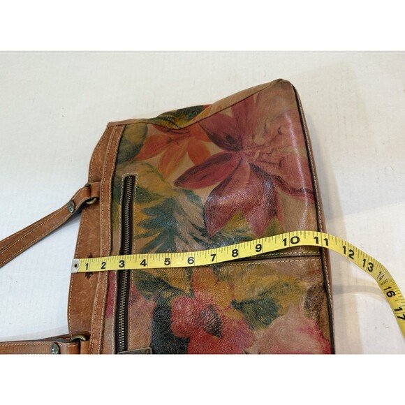 Patricia Nash Reinzo Hand Painted Floral Dual Handle Shoulder Bag Italian Leathe - Picture 12 of 16